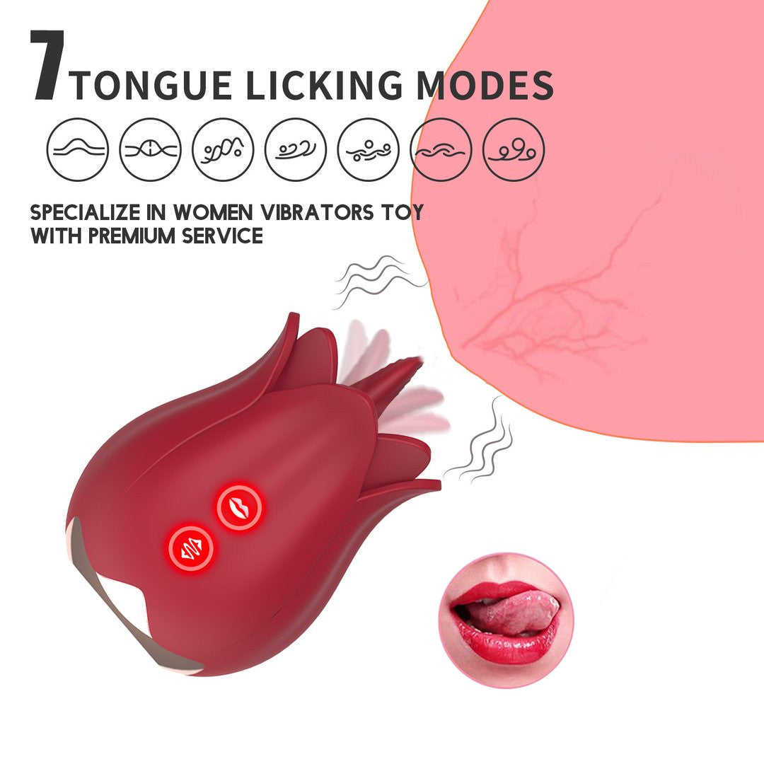 Beautiful Rose Licking Toy Clit Tickler-EROSREALM