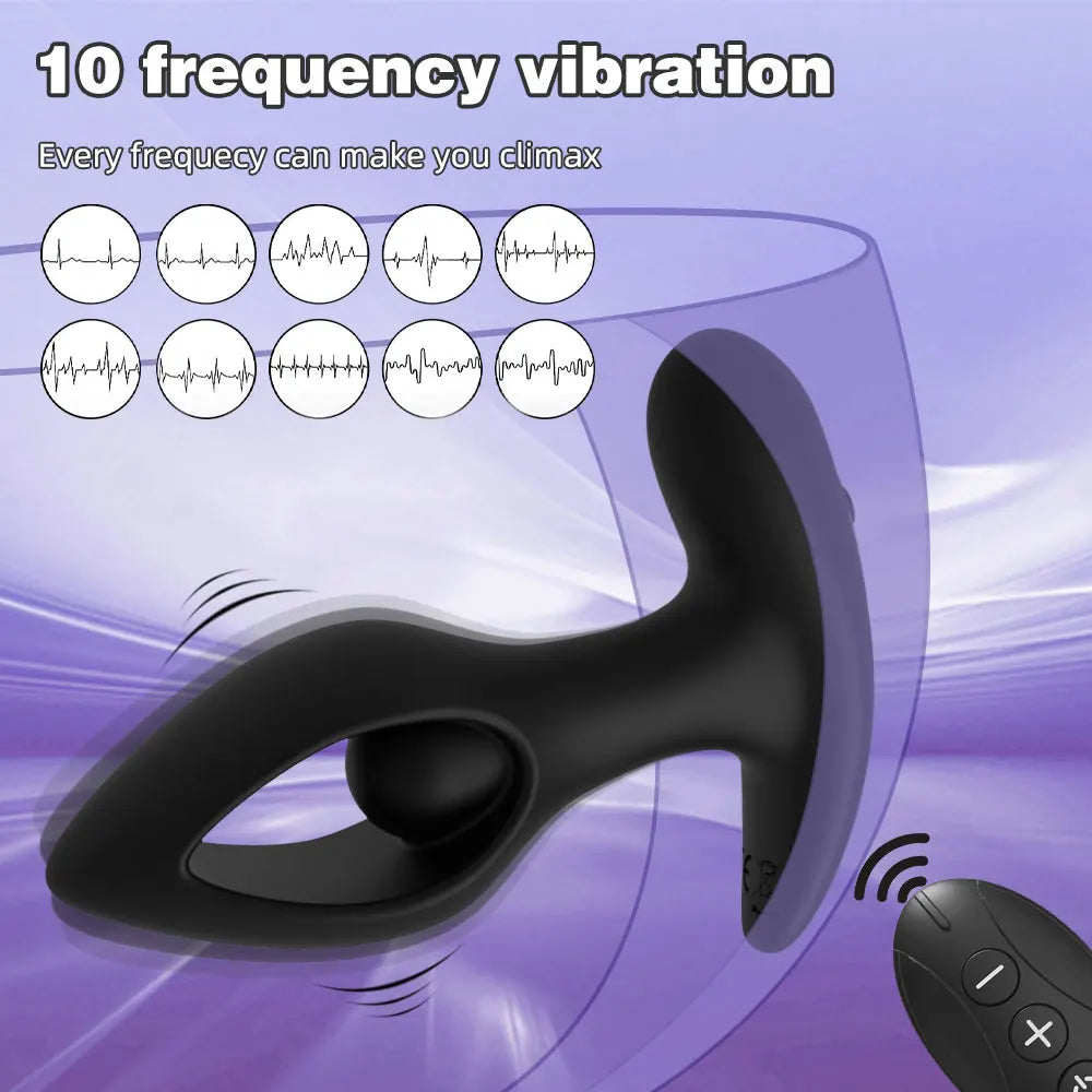 Hollow Heart Shaped Vestibular Vibration Anal Plug Butt Vibrator-EROSREALM