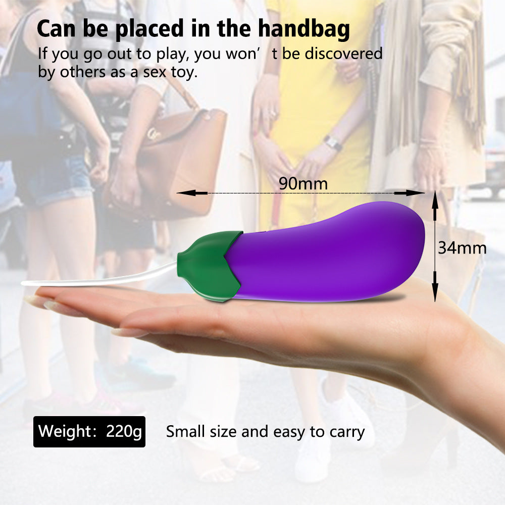 Wireless Remote Control Warming Eggplant Vibrator-EROSREALM