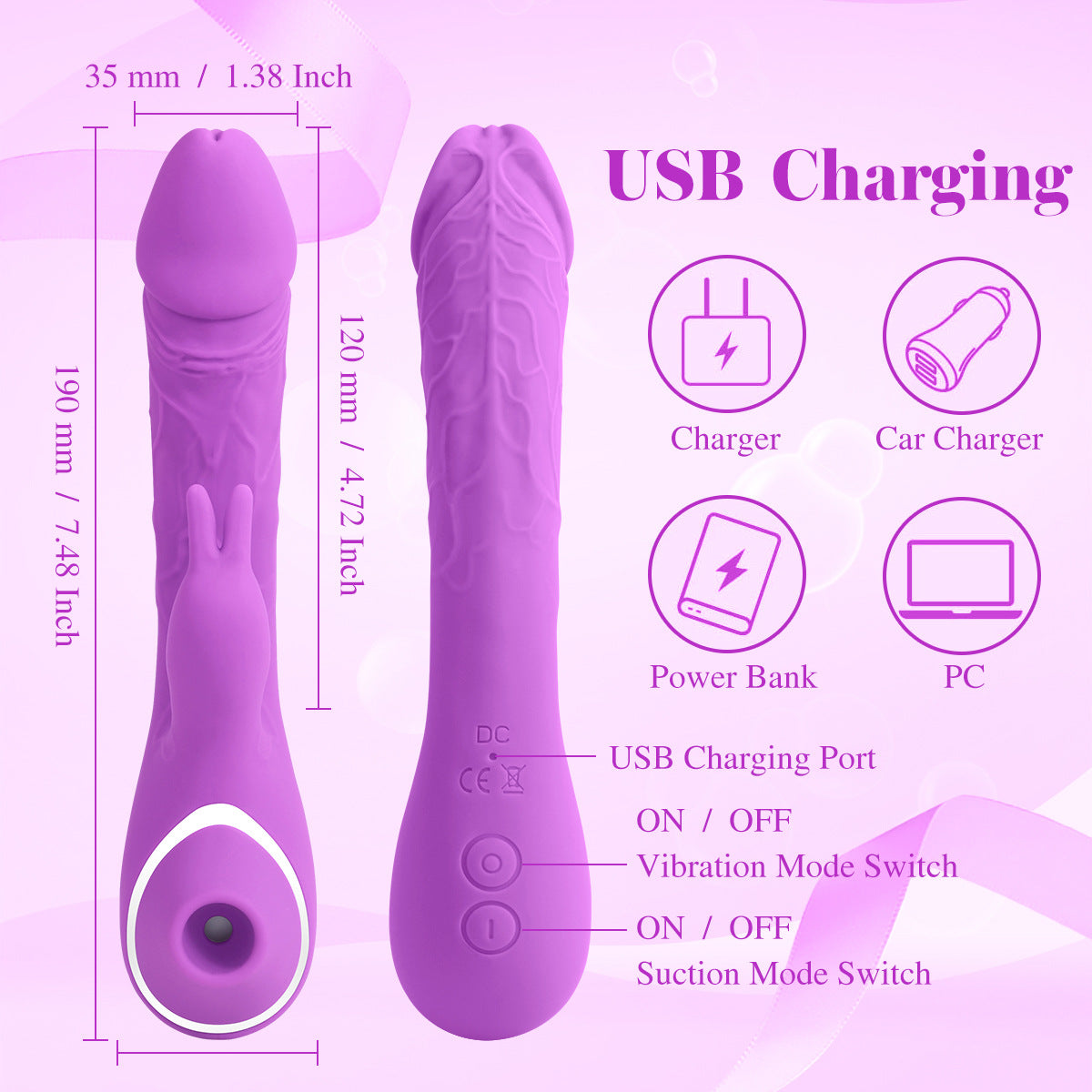 2in1 Sucking G-spot Vibrator-EROSREALM