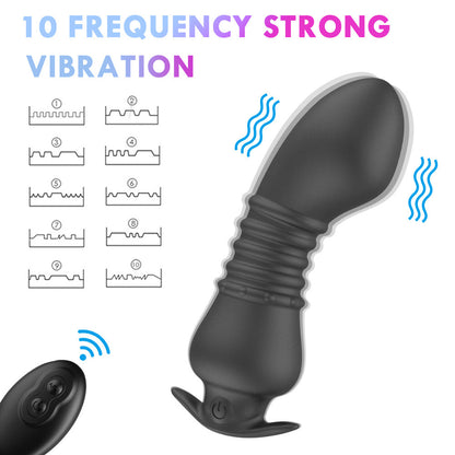 Remote Control Anal Vibrator Prostate Massager Butt Plug For Adult-EROSREALM