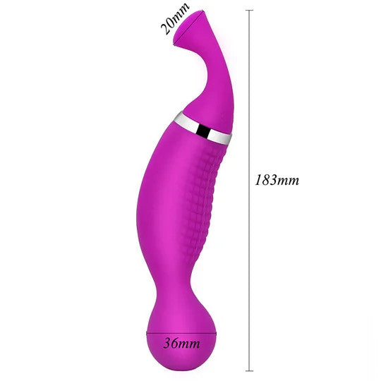 Seahorse Double Head High Intensity Clit Sucker Suction Vibrator-EROSREALM