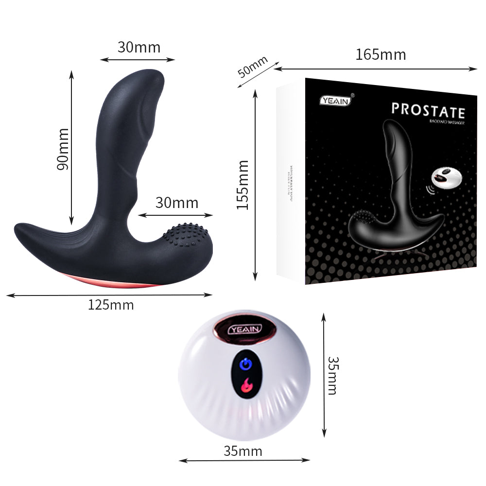 Adam - Wireless Remote Control Heating Double-vibration Prostate Massager-EROSREALM