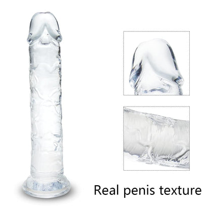 7 Inch Realistic Transparent Dildo Without Testicles-EROSREALM