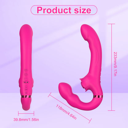 3-in-1 Rose Clit Stimulator Dual Motor Shock Panty Vibrator-EROSREALM