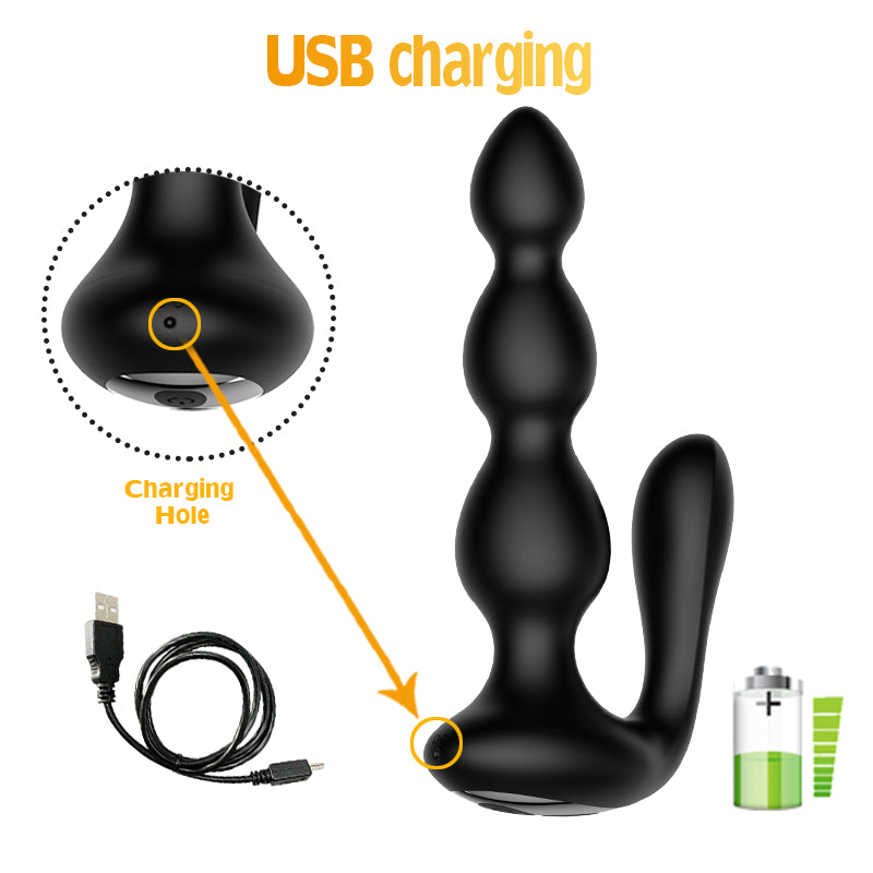 Wireless Remote Control Dual-vibrating Anal Beads For Women & Men-EROSREALM