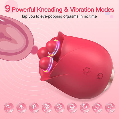 S475 Three Pistils Tongue Kneading And Vibrating Rose Toy-EROSREALM