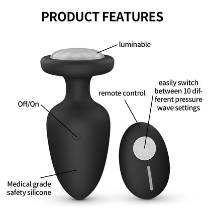 Night Glow Wireless Remote Control Anal Vibrator-EROSREALM