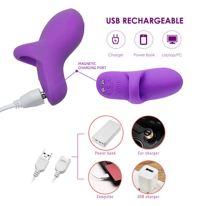 9 Modes Strong Vibration Finger Vibrator Couple Sex Toy-EROSREALM