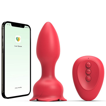 App / Wireless Remote Vibrating Rose Anal Vibrator-EROSREALM