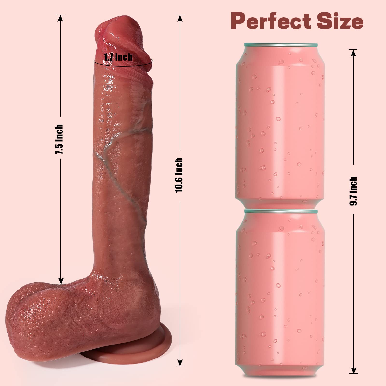 10.5 Inches Silicone Dildo With Strong Suction Cup For Hands-free Play-EROSREALM