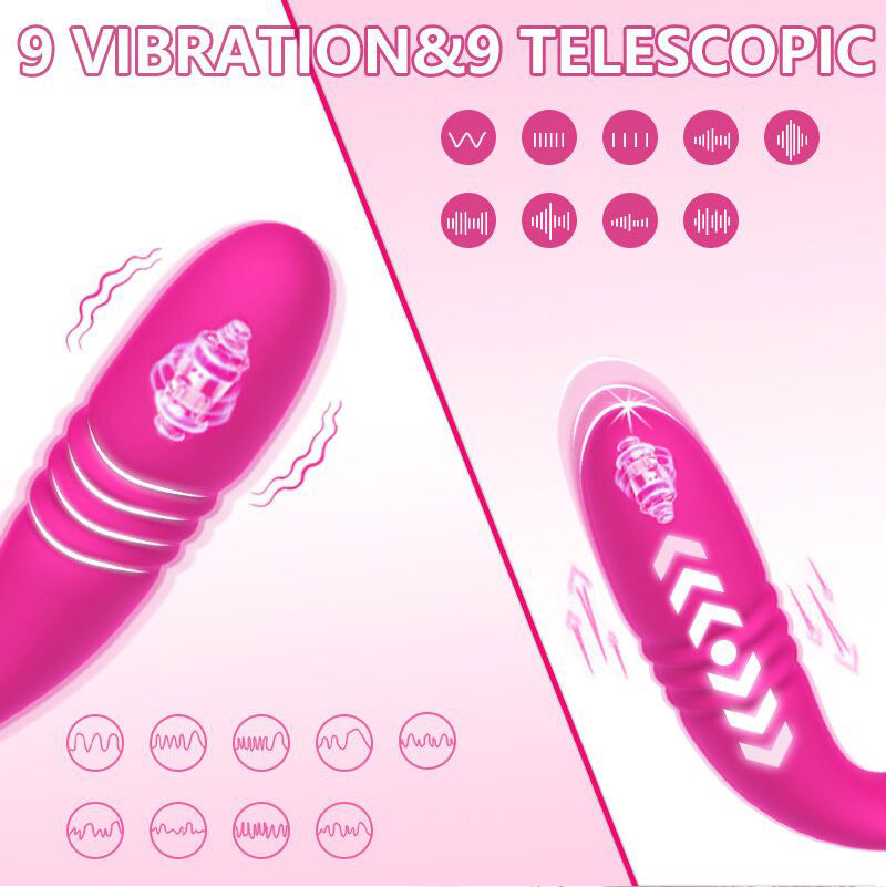 2-in-1 Thrusting Vibrating Prostate Massager With Cock Ring-EROSREALM