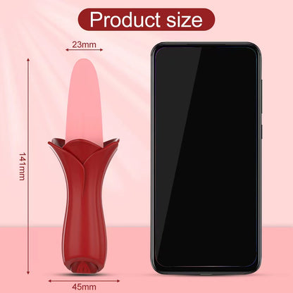 Rose Tongue Vibrating Stick Vaginal Licking Vibrator Clitoris Stimulator-EROSREALM