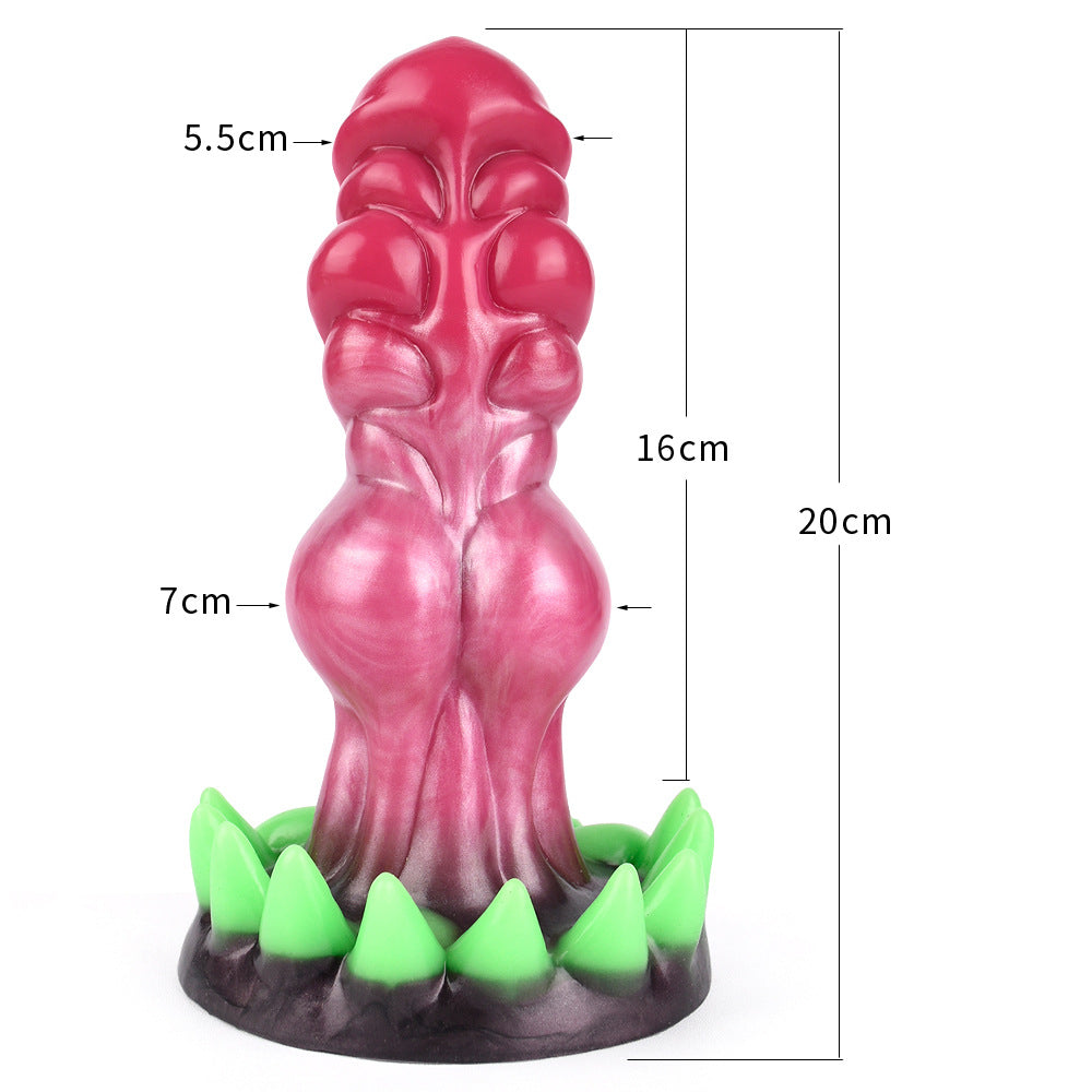 Surreal Realistic Wolf Teeth Luminous Silicone Dildo With Suction Cup-EROSREALM