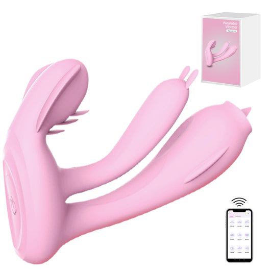 App Remote Dildo Vibrator G Spot Tongue Licking Orgasm Masturbator For Woman-EROSREALM