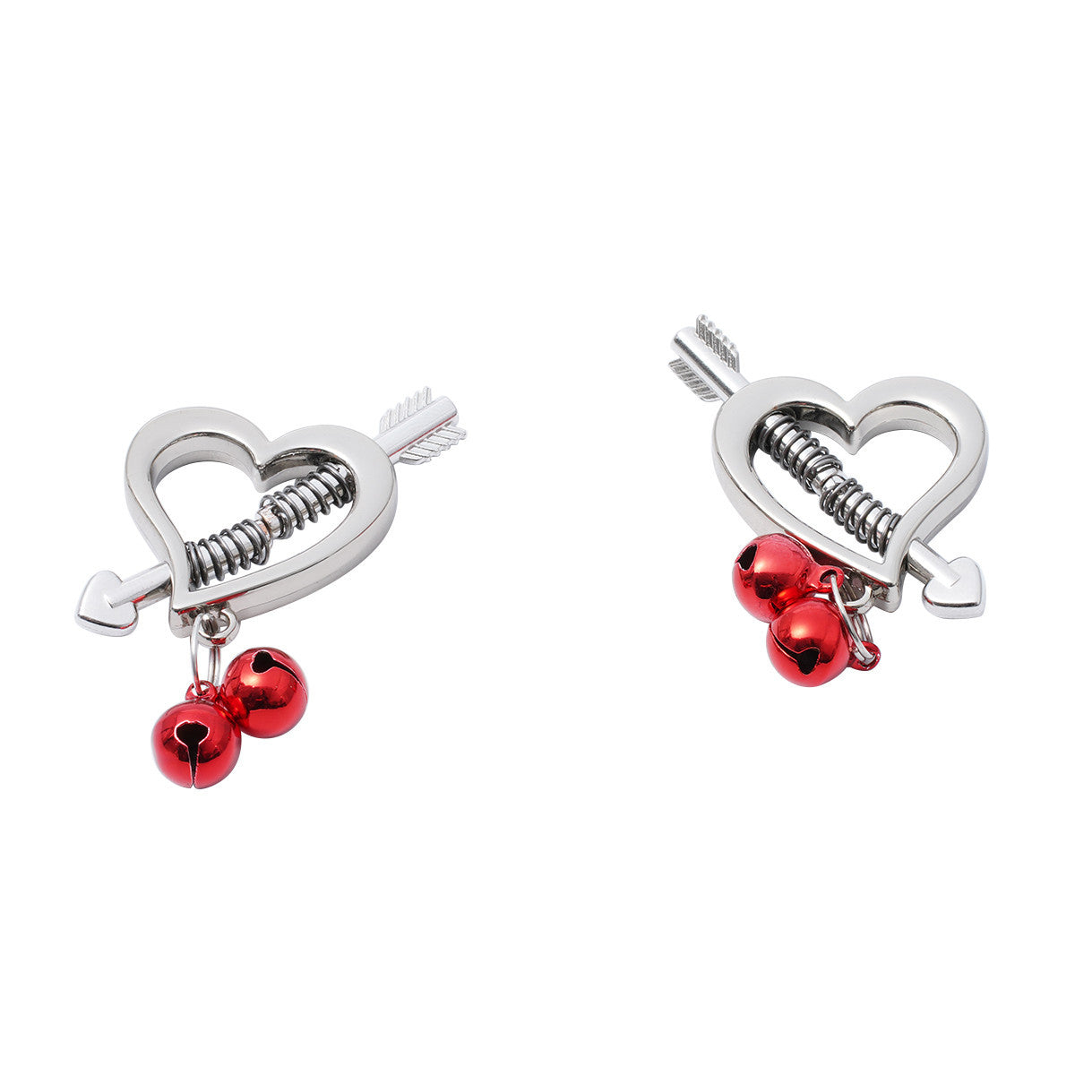 Heart Shape Adjustable Nipple Clamp Clips With Bell-EROSREALM