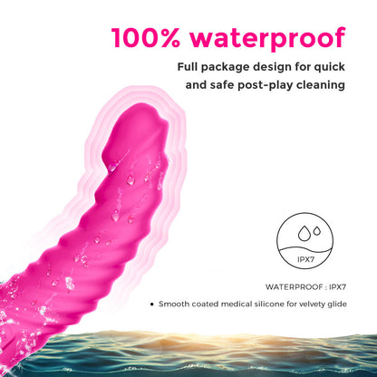 G-spot Massager Silicone Dildo Vibrator with LED Light-EROSREALM