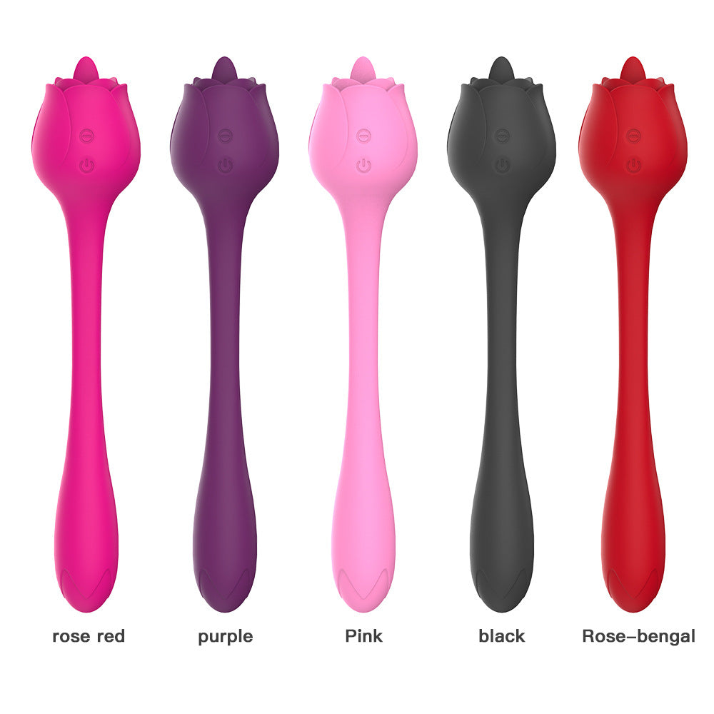 Lilith 2-in-1 Tongue-licking Rose Vibrator-EROSREALM