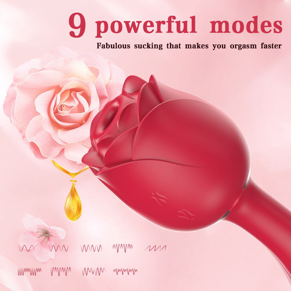 Handle Rose Toy Removable Head Sucking Vibrator-EROSREALM