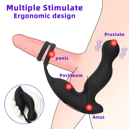 Wireless Remote Control Vibrating & Whirling Prostate Massager-EROSREALM