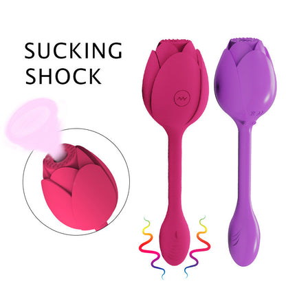 2-in-1 Sucking Rose Toy with Vibrating Rose Bud-EROSREALM