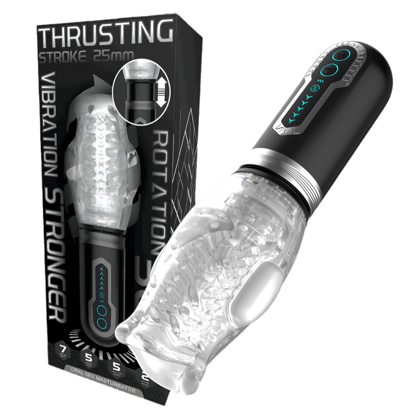 Upgraded 3-in-1 Rotating Vibrating Super-long Stroker Male Rose Toy-EROSREALM