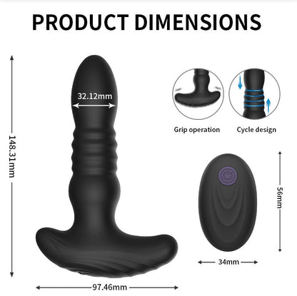 Wireless Remote Telescopic Vibrating Butt Plug Anal Sex Toys Prostate Massager-EROSREALM