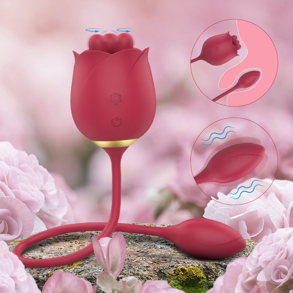 2 In 1 Rose Toy With Bullet Vibrator-EROSREALM