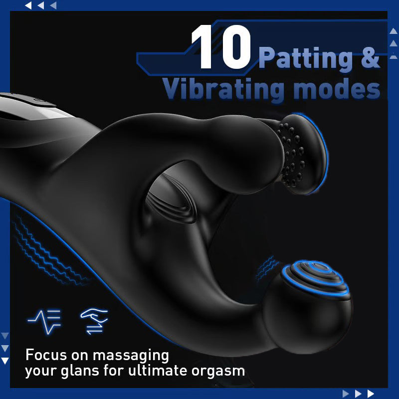 2-in-1 Tapping & Vibrating Male Glans Trainer-EROSREALM