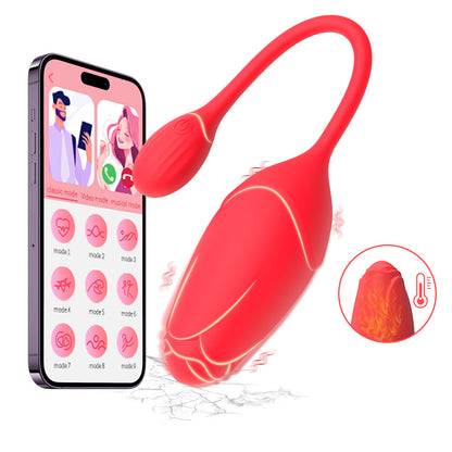 App Remote Control Vibrator Rose Vibrating Jumping Egg-EROSREALM