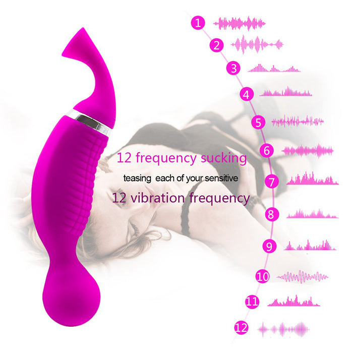 Seahorse Double Head High Intensity Clit Sucker Suction Vibrator-EROSREALM