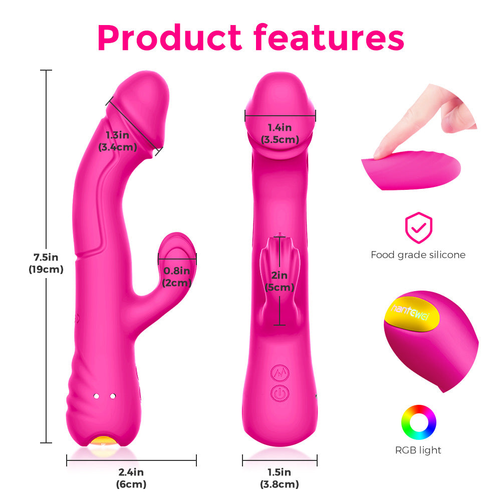 Double Head Rabbit Vibrator Dildos G-spots Clitoris Stimulator-EROSREALM