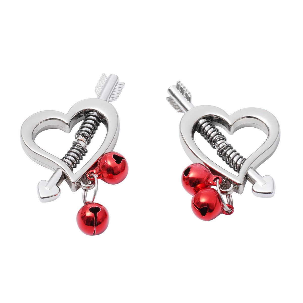 Heart Shape Adjustable Nipple Clamp Clips With Bell-EROSREALM