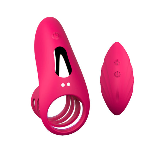 Lock Ring Usb Charging Vibration Wireless Remote Control Vibrating Rod Silicone Penis Ring-EROSREALM