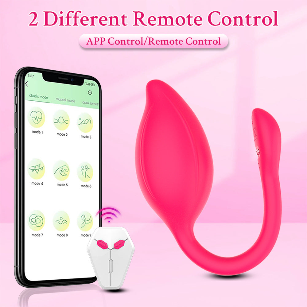 App & Wireless Remote 9 Frequncy Strong Shock Panty Vibrator-EROSREALM