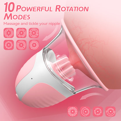 Sucking Rotating Vibrating Nipple Breast Massager Pump-EROSREALM