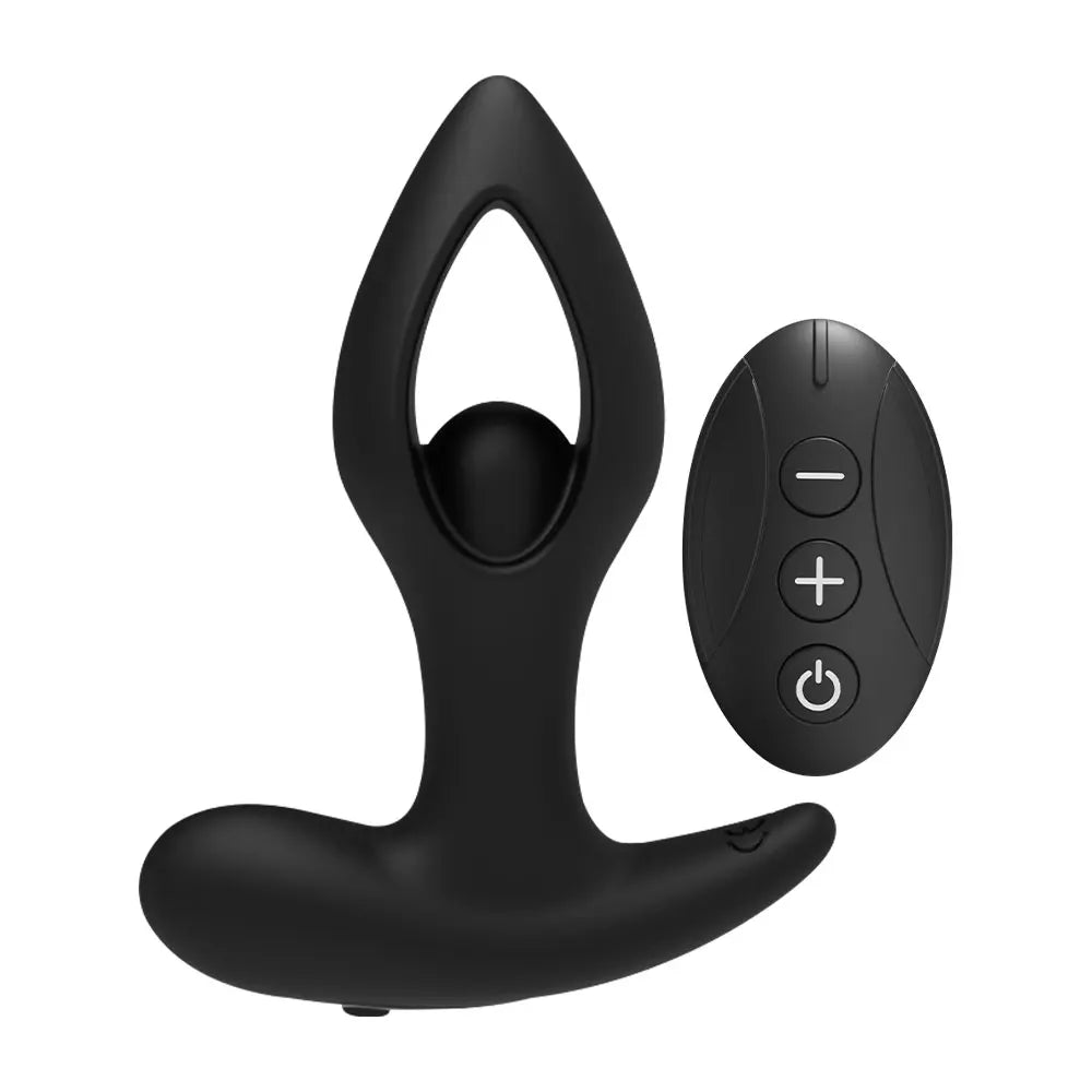 Hollow Heart Shaped Vestibular Vibration Anal Plug Butt Vibrator-EROSREALM