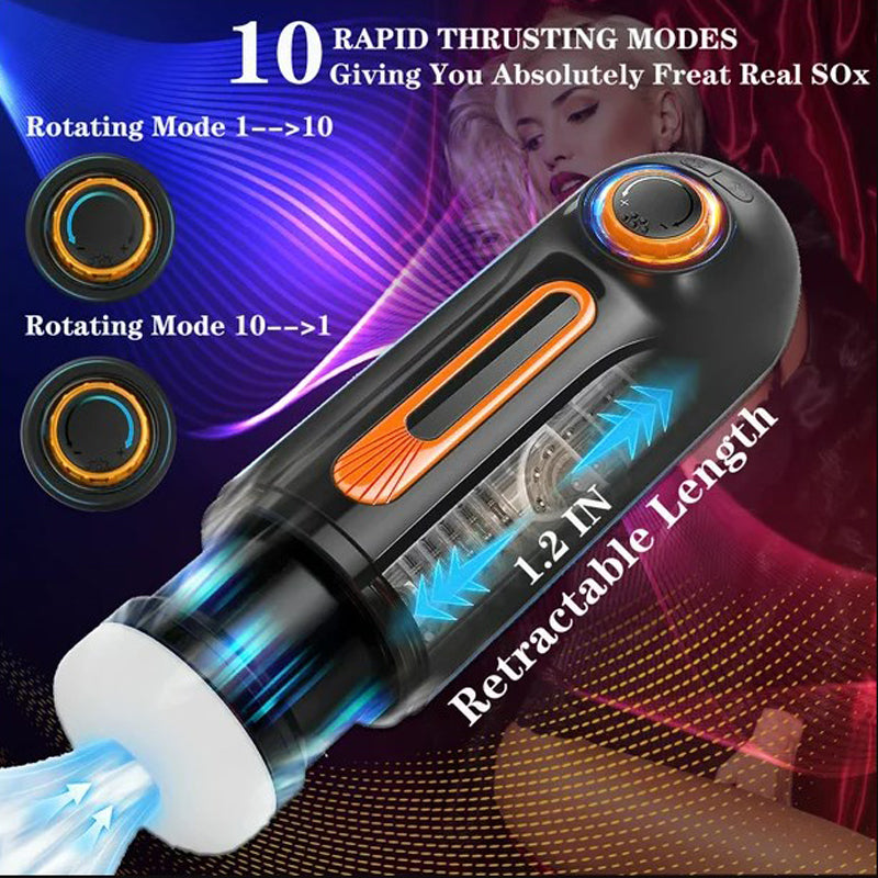 6 In 1 Automatic Telescopic Suction Heating Voice Masturbation Cup Auto Sucker for Men-EROSREALM