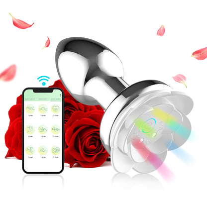 App / Wireless Remote Control Rose Anal Vibrator-EROSREALM