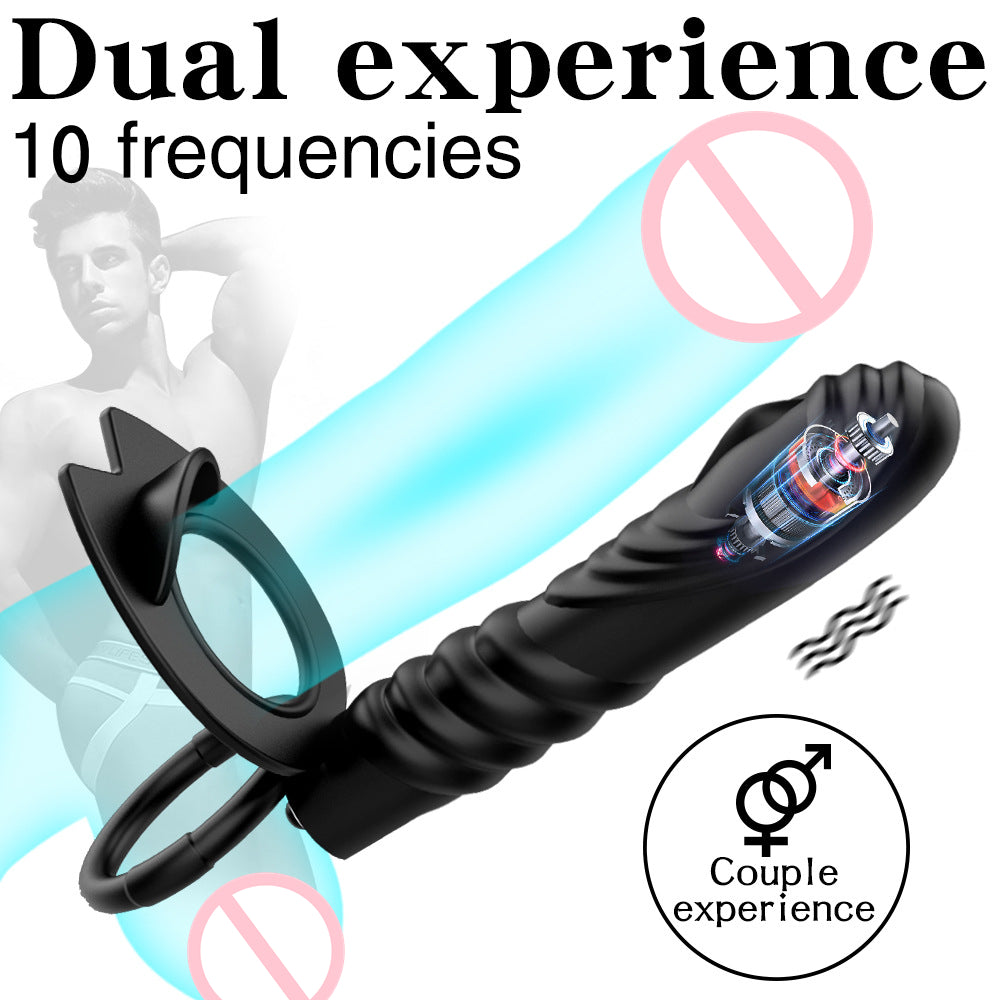 Vibrating Double Cock Rings Vibrator For Couples-EROSREALM