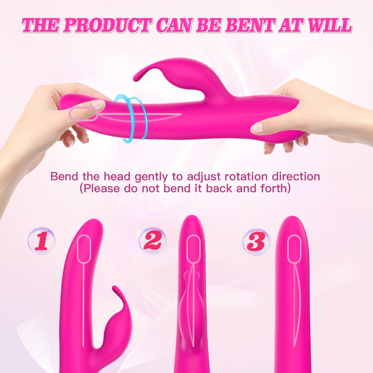 2-in-1 Rotating Strong Shock Rabbit Vibrator-EROSREALM