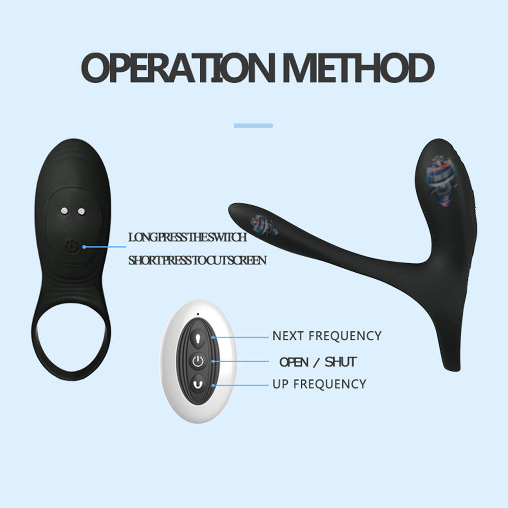 3-in-1 Wireless Remote Vibrating Cock Ring & Clit Stimulator-EROSREALM