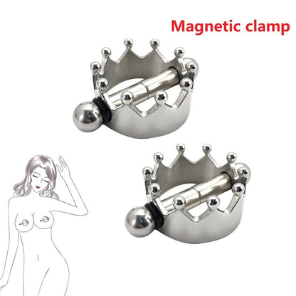 Crown Metal Nipple Clamps Magnetic Nipple Clips-EROSREALM