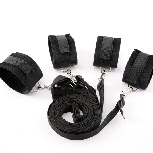 Bed Spreader Restraint System. Passion Bondage Kit. Includes Wrist Cuffs and Ankle Cuffs-EROSREALM