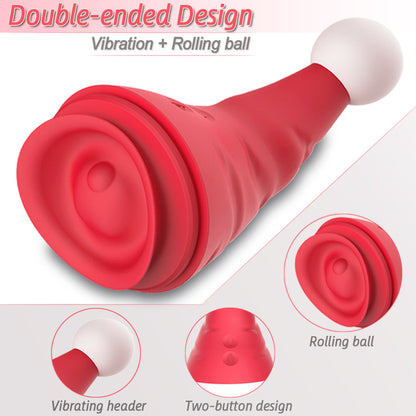 Christmas Hat Shaped Vibrator with Spinning Beads-EROSREALM