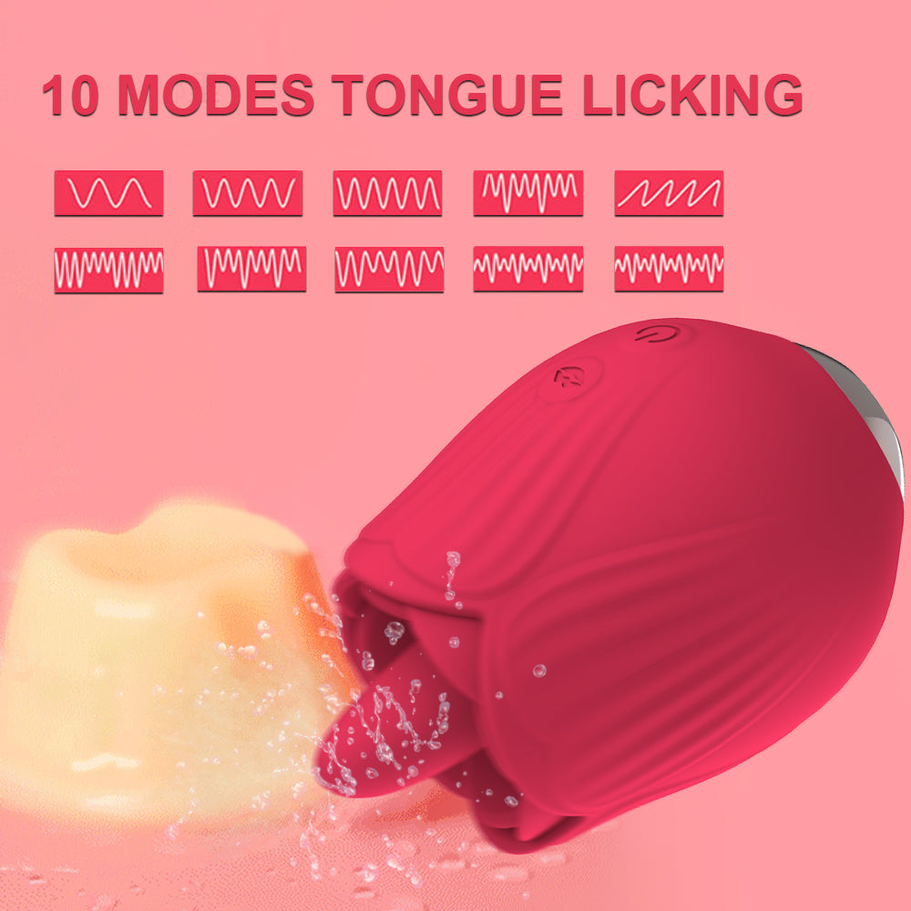 New Rose Tongue Licking Vibrator For Women-EROSREALM