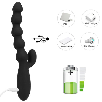 10 Speeds Dual Motor Vibraing Anal Beads-EROSREALM