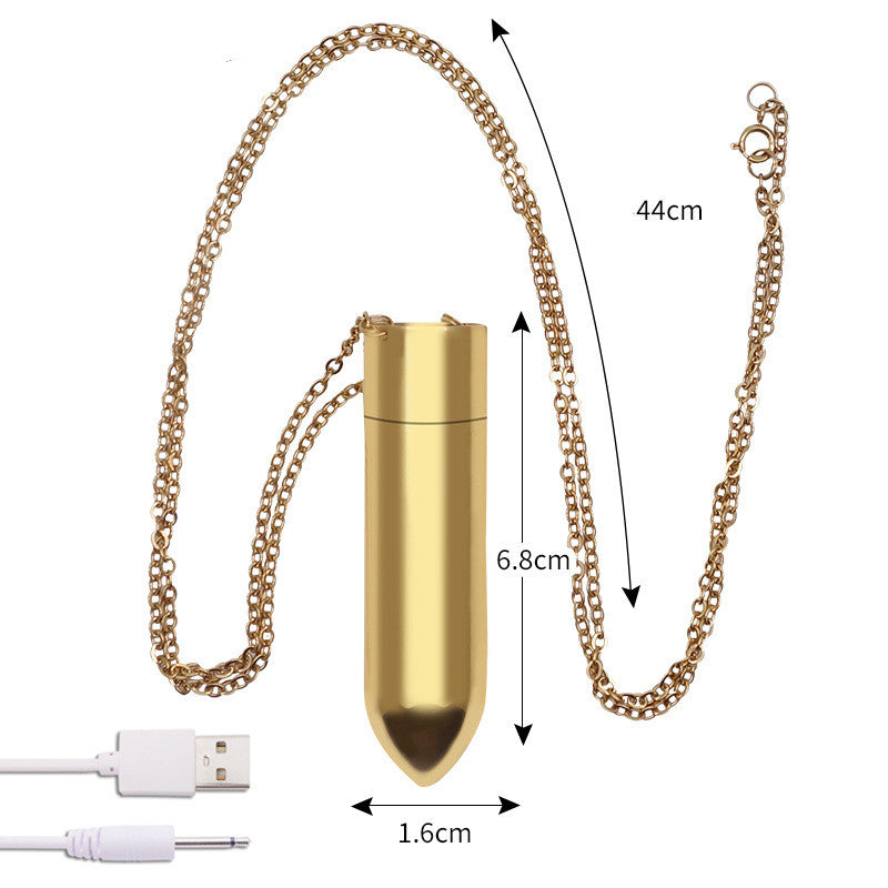 Metal Mini Bullet Necklace Vibrator-EROSREALM