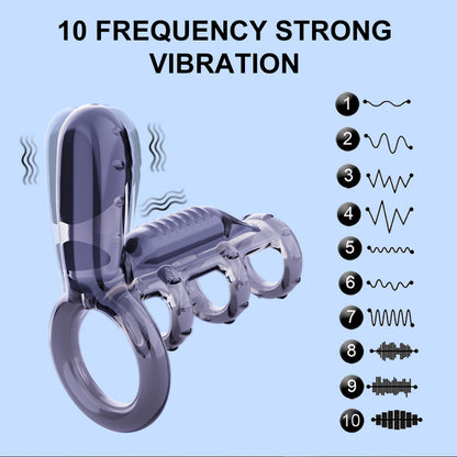 Male Vibrators Vibrating Cock Ring Delay Ejaculation-EROSREALM