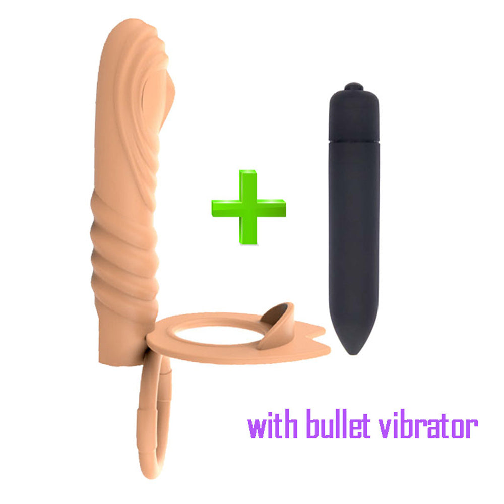 Vibrating Double Cock Rings Vibrator For Couples-EROSREALM